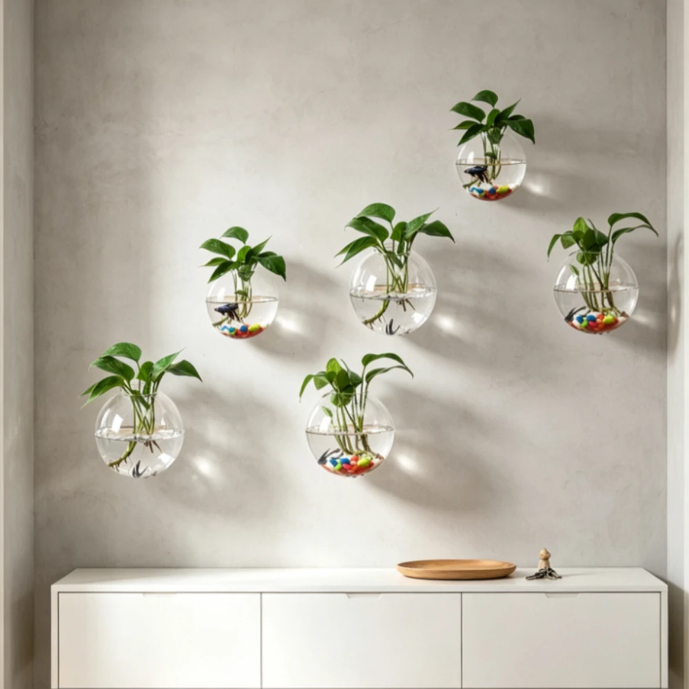 Wall Hanging Glass Hydroponic  - Propagation Station Vase ulasan dan harga
